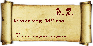 Winterberg Rózsa névjegykártya